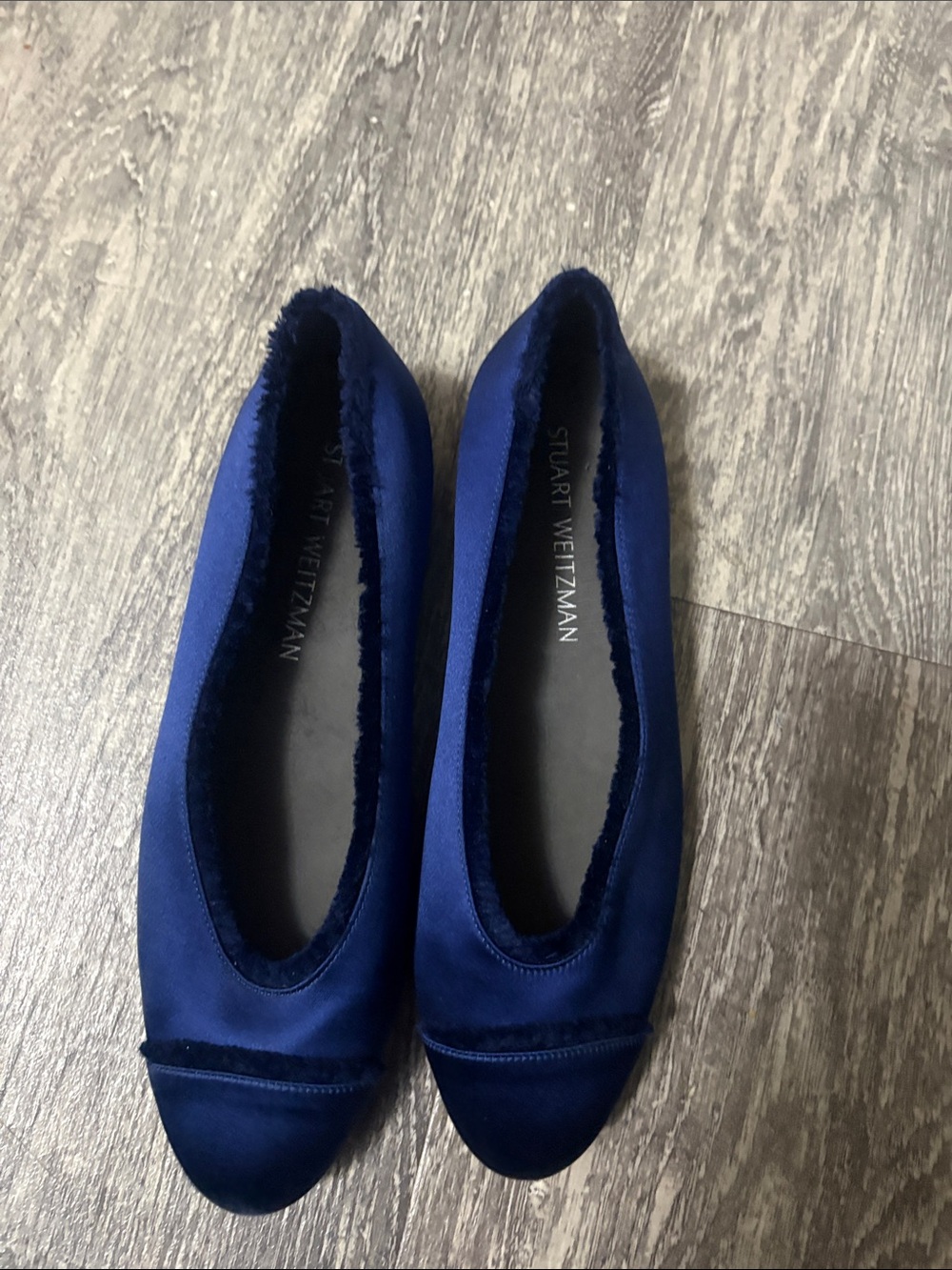 Stuart Weitzman Royal Blue Velvet Ballet Flats